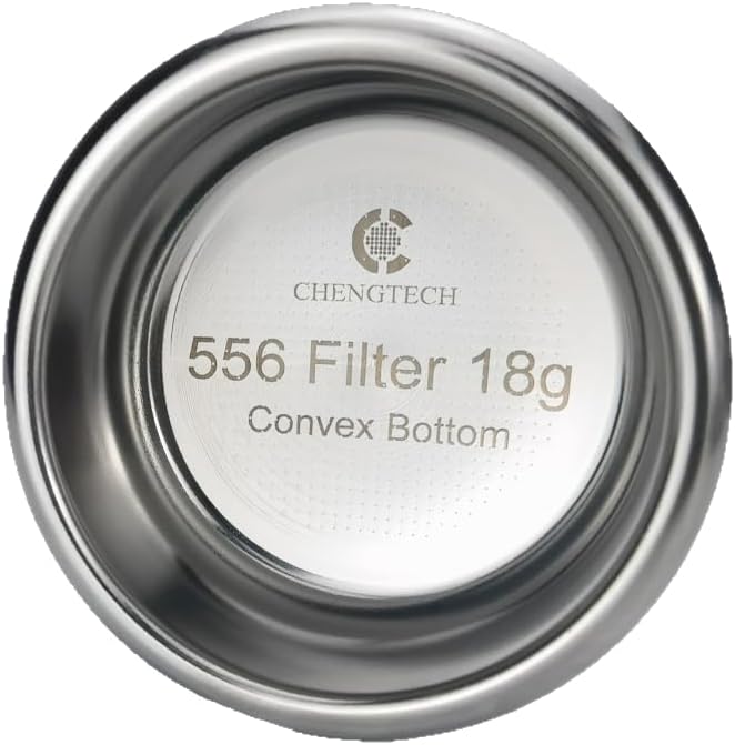 Chengtech 58mm Espresso Filter Basket 18g – Convex Bottom Sweet Espresso Basket, 556 Holes Slow Flow, Universal Stainless Steel, Compatible with La Marzocco, Futurmat, DEC - Image 1